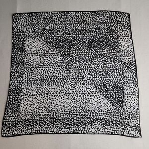 Vera Neumann Silk Scarf Black White 28.5" x 29" Artsy Hand Rolled Square Vintage